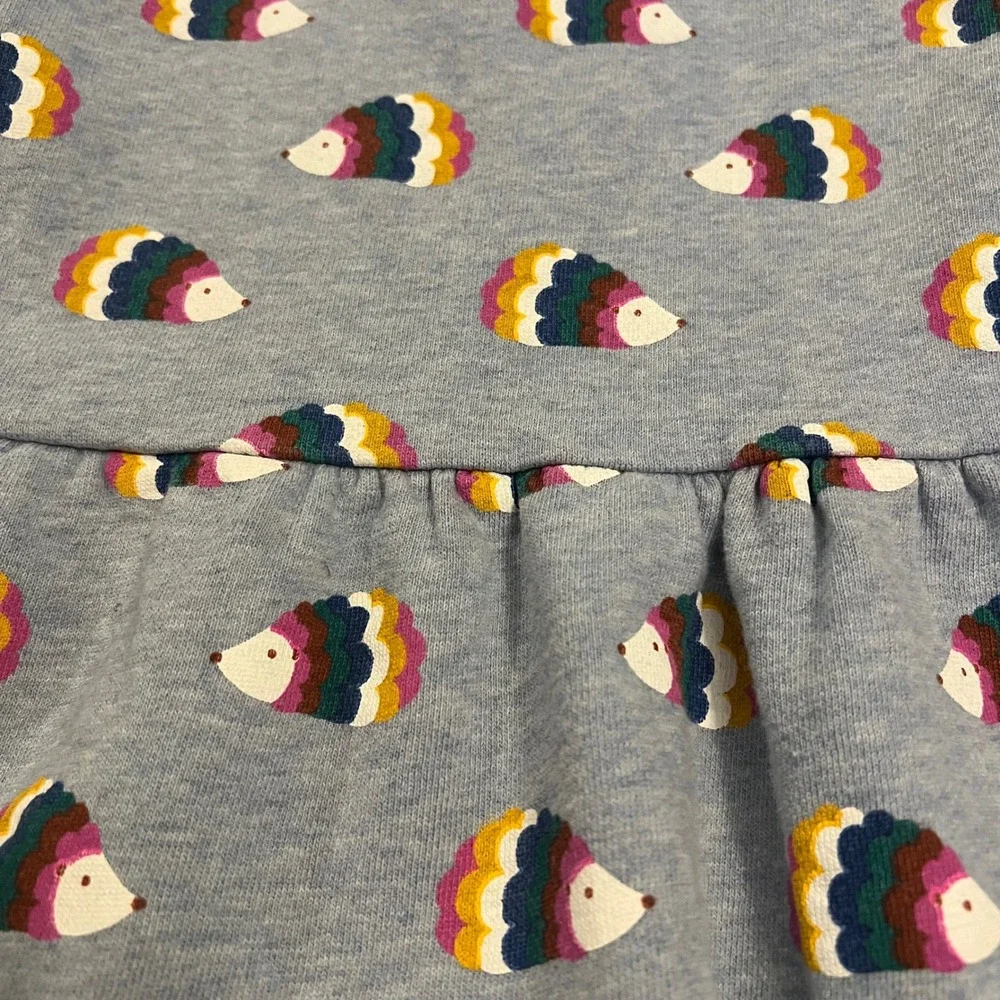 Baby Boden Blue Rainbow Hedgehog Print Long Sleeve Dress 18-24M Mini Boden